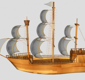 盖伦船SU模型下载_sketchup草图大师SKP模型