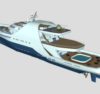 豪华航海游轮SU模型下载_sketchup草图大师SKP模型