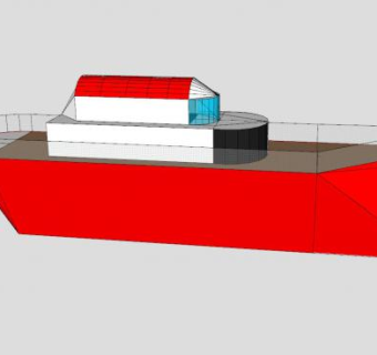 简易货船船舶SU模型下载_sketchup草图大师SKP模型