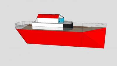 简易货船船舶SU模型下载_sketchup草图大师SKP模型