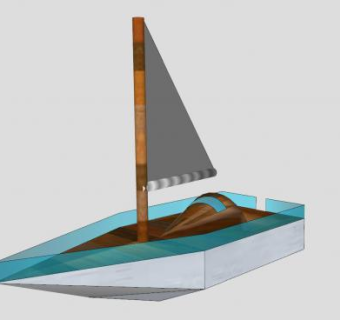 木舟帆船SU模型下载_sketchup草图大师SKP模型