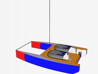 船头船舵构造SU模型下载_sketchup草图大师SKP模型