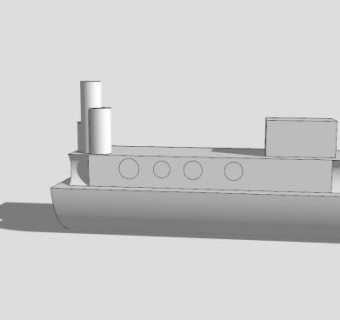 蒸汽船船只SU模型下载_sketchup草图大师SKP模型