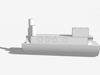 蒸汽船船只SU模型下载_sketchup草图大师SKP模型