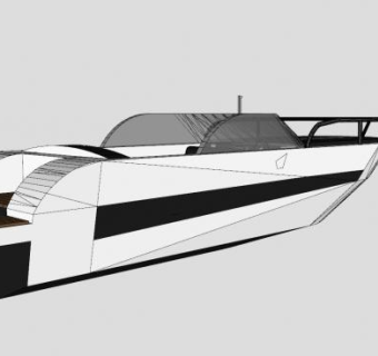 高速船艇SU模型下载_sketchup草图大师SKP模型