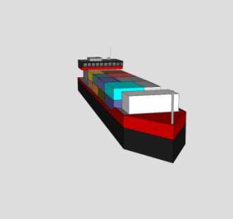 货柜货轮SU模型下载_sketchup草图大师SKP模型