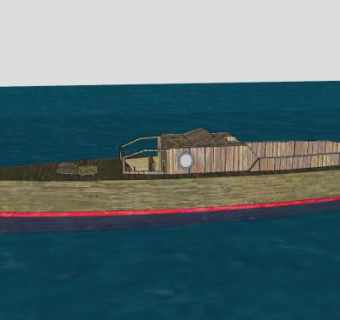 木制捕捞渔船SU模型下载_sketchup草图大师SKP模型