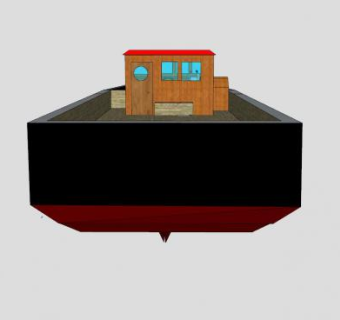 现代普通木船SU模型下载_sketchup草图大师SKP模型