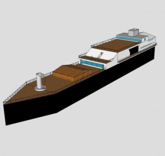旧型货船SU模型下载_sketchup草图大师SKP模型