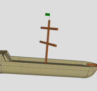 木帆船船架SU模型下载_sketchup草图大师SKP模型
