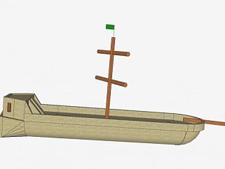 木帆船船架SU模型下载_sketchup草图大师SKP模型