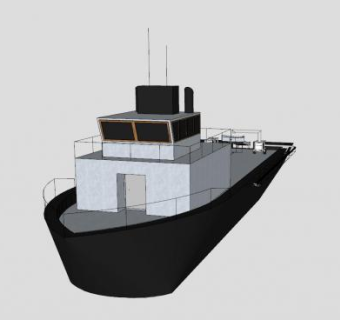 挖泥船船舶SU模型下载_sketchup草图大师SKP模型