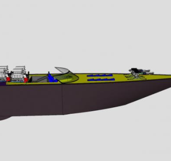 尖头炮舰艇SU模型下载_sketchup草图大师SKP模型