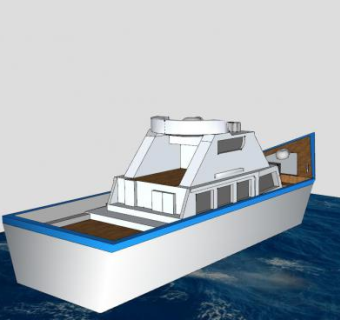航行游艇SU模型下载_sketchup草图大师SKP模型