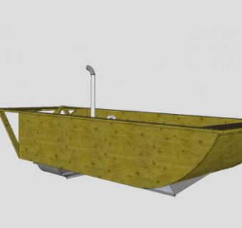 木船内置发动机SU模型下载_sketchup草图大师SKP模型