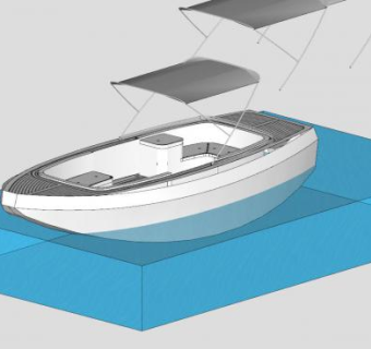 遮阳棚船艇SU模型下载_sketchup草图大师SKP模型