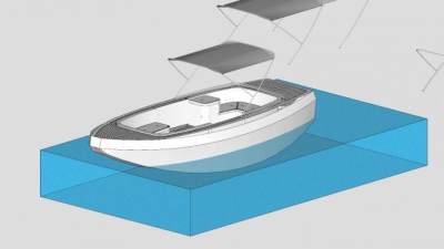 遮阳棚船艇SU模型下载_sketchup草图大师SKP模型