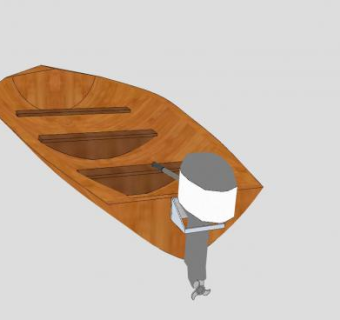 发动机木船SU模型下载_sketchup草图大师SKP模型