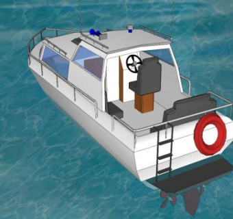 小型航海游艇SU模型下载_sketchup草图大师SKP模型
