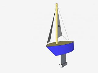 简易单桅<em>三角帆船</em>SU模型下载_sketchup草图大师SKP模型