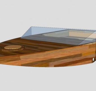 木制滑行船SU模型下载_sketchup草图大师SKP模型