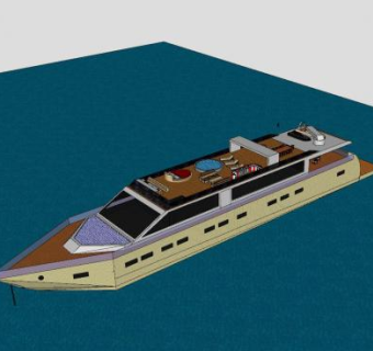 大型豪华游艇SU模型下载_sketchup草图大师SKP模型