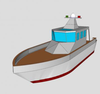 捕鱼船舶SU模型下载_sketchup草图大师SKP模型