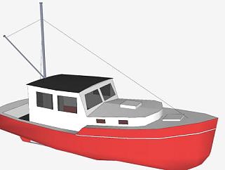 小型渔船SU模型下载_sketchup草图大师SKP模型