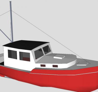 小型渔船SU模型下载_sketchup草图大师SKP模型