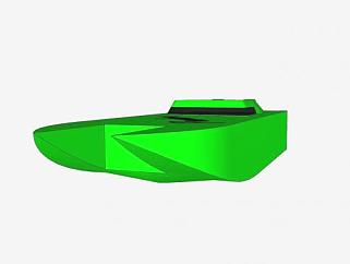 绿色船艇SU模型下载_sketchup草图大师SKP模型