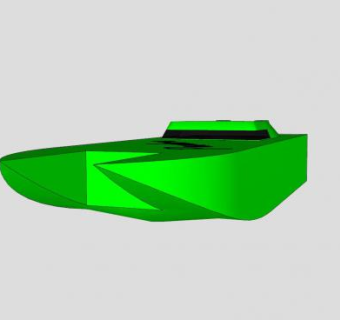 绿色船艇SU模型下载_sketchup草图大师SKP模型