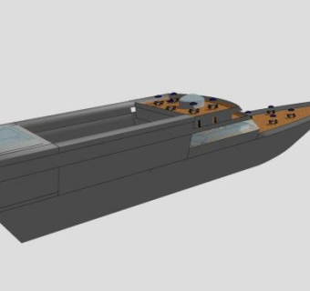 休闲型客船SU模型下载_sketchup草图大师SKP模型
