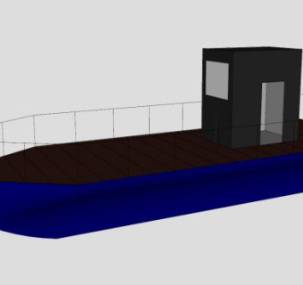 蓝色货船船舶SU模型下载_sketchup草图大师SKP模型