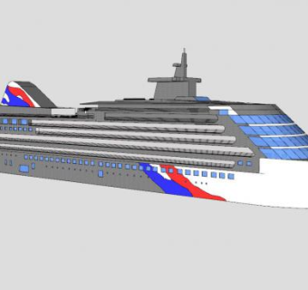 航行邮轮SU模型下载_sketchup草图大师SKP模型