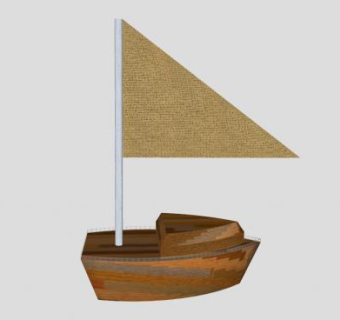 三角木帆船SU模型下载_sketchup草图大师SKP模型