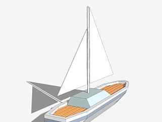 现代<em>单桅帆船</em>SU模型下载_sketchup草图大师SKP模型