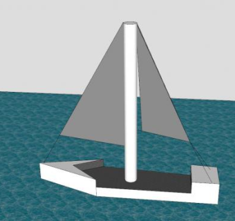现代小帆船SU模型下载_sketchup草图大师SKP模型