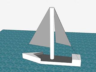 现代小帆船SU模型下载_sketchup草图大师SKP模型
