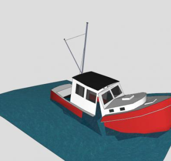 正在下沉的船SU模型下载_sketchup草图大师SKP模型