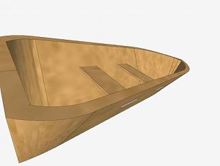 木质划艇SU模型下载_sketchup草图大师SKP模型