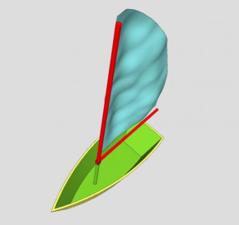 简易单桅风帆船SU模型下载_sketchup草图大师SKP模型