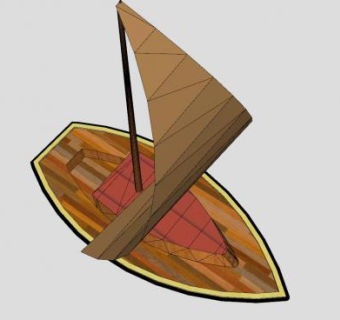 三角风帆木船SU模型下载_sketchup草图大师SKP模型