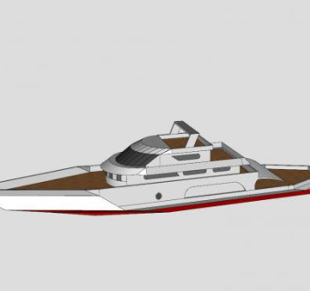 大型游艇船舶SU模型下载_sketchup草图大师SKP模型