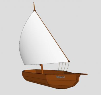 三角风帆木帆船SU模型下载_sketchup草图大师SKP模型