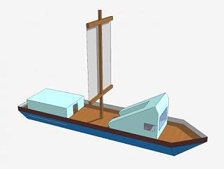 现代单桅风帆<em>船SU模型</em>下载_sketchup草图大师SKP模型