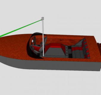 红色快艇SU模型下载_sketchup草图大师SKP模型