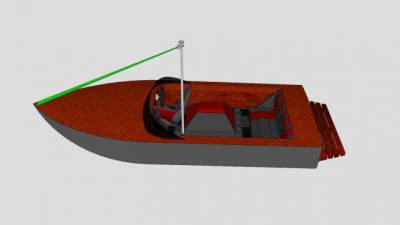 红色快艇SU模型下载_sketchup草图大师SKP模型