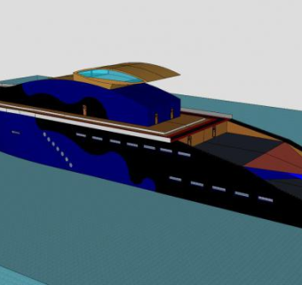 商务游艇SU模型下载_sketchup草图大师SKP模型