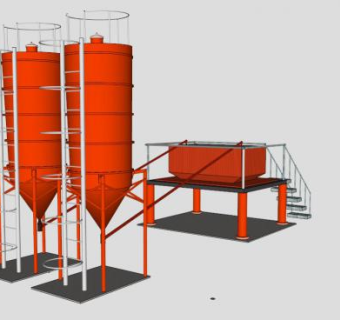 工业筒仓的SU模型设计_su模型下载 草图大师模型_SKP模型