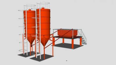 工业筒仓的SU模型设计_su模型下载 草图大师模型_SKP模型
